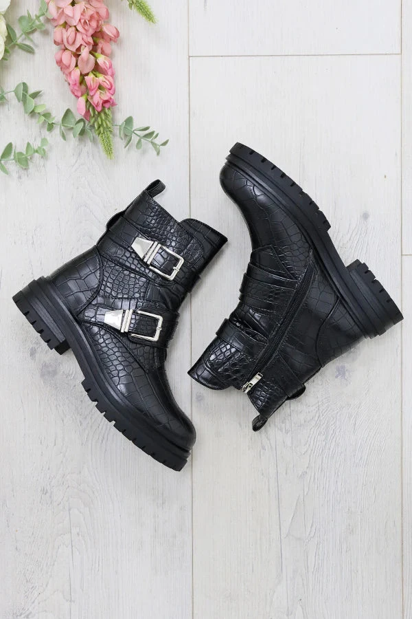 Missmodaluxe CHUNKY SOLE BUCKLE DETAIL ANKLE BOOT 2 Missmodaluxe CHUNKY SOLE BUCKLE DETAIL ANKLE BOOT - Image 2
