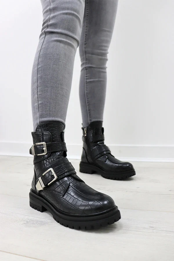 Missmodaluxe CHUNKY SOLE BUCKLE DETAIL ANKLE BOOT 3 Missmodaluxe CHUNKY SOLE BUCKLE DETAIL ANKLE BOOT - Image 3