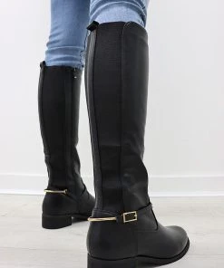 Missmodaluxe GET DOWN BLACK KNEE-HIGH RIDING BOOT 7 Missmodaluxe GET DOWN BLACK KNEE-HIGH RIDING BOOT -Miss Moda Luxe Shop 68A32 BLK 2
