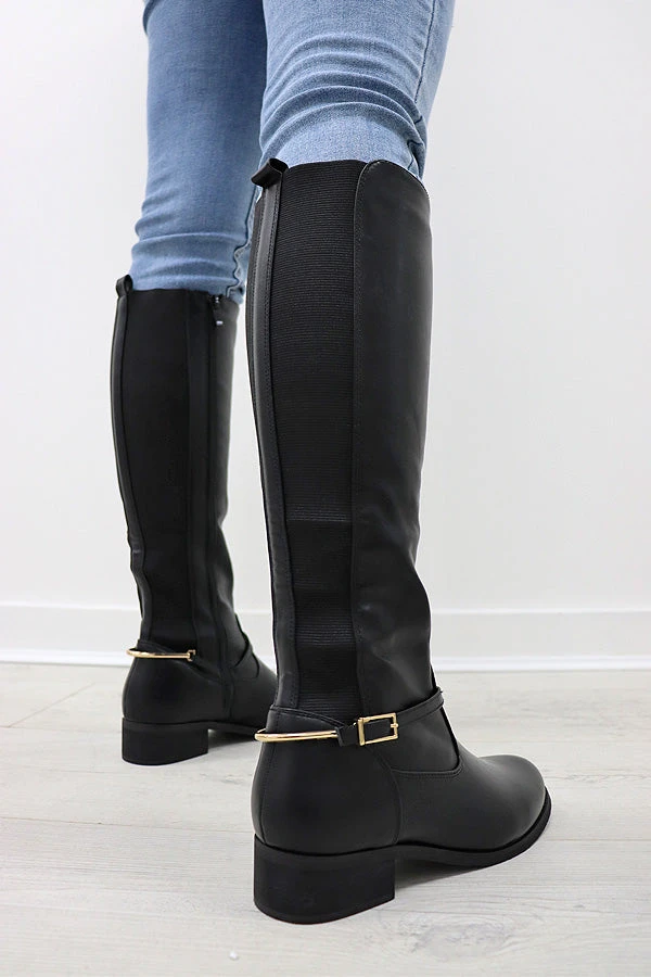 Missmodaluxe GET DOWN BLACK KNEE-HIGH RIDING BOOT 4 Missmodaluxe GET DOWN BLACK KNEE-HIGH RIDING BOOT - Image 4