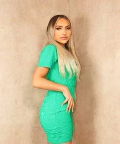 Miss Moda Luxe Green Toweling Print Collared Button Up Unitard Playsuit -Miss Moda Luxe Shop 8888 1 40 scaled