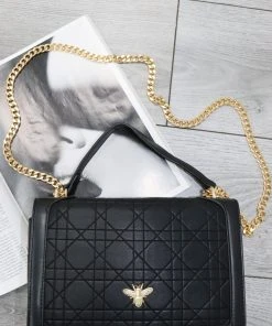 Miss Moda Luxe MELISSA BLACK CHAIN BAG