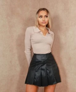 Miss Moda Luxe Beige Ribbed Collared Long Sleeve Top 7 Miss Moda Luxe Beige Ribbed Collared Long Sleeve Top -Miss Moda Luxe Shop BRIGHTTOPS 004edit scaled