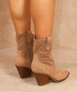 Miss Moda Luxe Camel Classic Faux Suede Cut Out Heeled Cowboy Boot -Miss Moda Luxe Shop COWBOYBOOTS 11 scaled