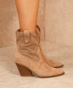 Miss Moda Luxe Camel Classic Faux Suede Cut Out Heeled Cowboy Boot -Miss Moda Luxe Shop COWBOYBOOTS 13 scaled