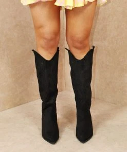 Miss Moda Luxe Black Faux Suede Western Style Knee High Cut Out Cowboy Boot 12 Miss Moda Luxe Black Faux Suede Western Style Knee High Cut Out Cowboy Boot -Miss Moda Luxe Shop IMG 0039 scaled