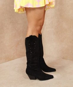 Miss Moda Luxe Black Faux Suede Western Style Knee High Cut Out Cowboy Boot 13 Miss Moda Luxe Black Faux Suede Western Style Knee High Cut Out Cowboy Boot -Miss Moda Luxe Shop IMG 0040 scaled