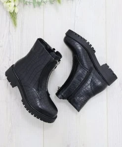 Missmodaluxe ZIP ME UP BLACK CROC ZIP UP BIKER BOOTS -Miss Moda Luxe Shop IMG 1248 scaled