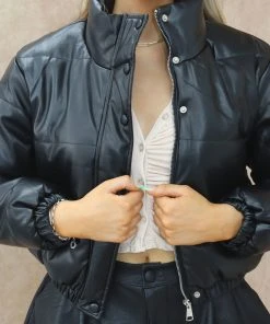 Miss Moda Luxe Black Cropped Faux Leather Puffer Jacket. 9 Miss Moda Luxe Black Cropped Faux Leather Puffer Jacket. -Miss Moda Luxe Shop IMG 4966 scaled