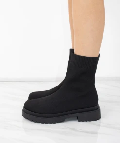 Miss Moda Luxe Black Fabric Ribbed Ankle Sock Boot -Miss Moda Luxe Shop IMG 9013