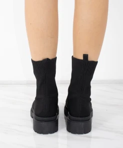 Miss Moda Luxe Black Fabric Ribbed Ankle Sock Boot -Miss Moda Luxe Shop IMG 9014