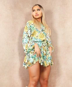 Miss Moda Luxe Green Oversized Floral Print Puffed Sleeved Braided Waist Belted Floaty Dress 9 Miss Moda Luxe Green Oversized Floral Print Puffed Sleeved Braided Waist Belted Floaty Dress -Miss Moda Luxe Shop SMOCKDRESSES 63 scaled