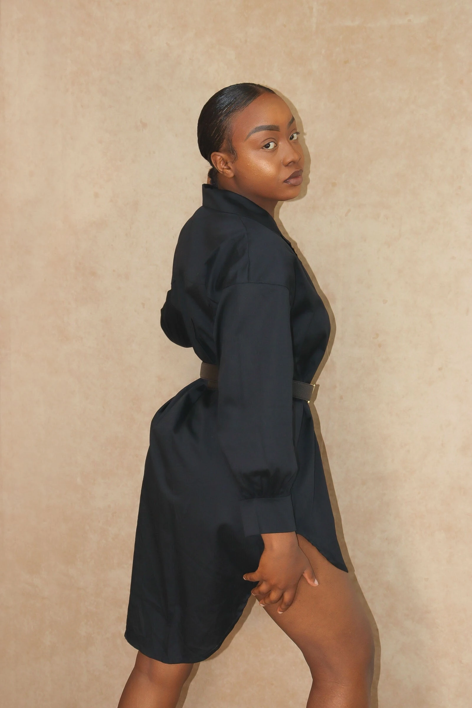 Miss Moda Luxe Cotton Black Oversized Shirt Dress 11 Miss Moda Luxe Cotton Black Oversized Shirt Dress - Image 11