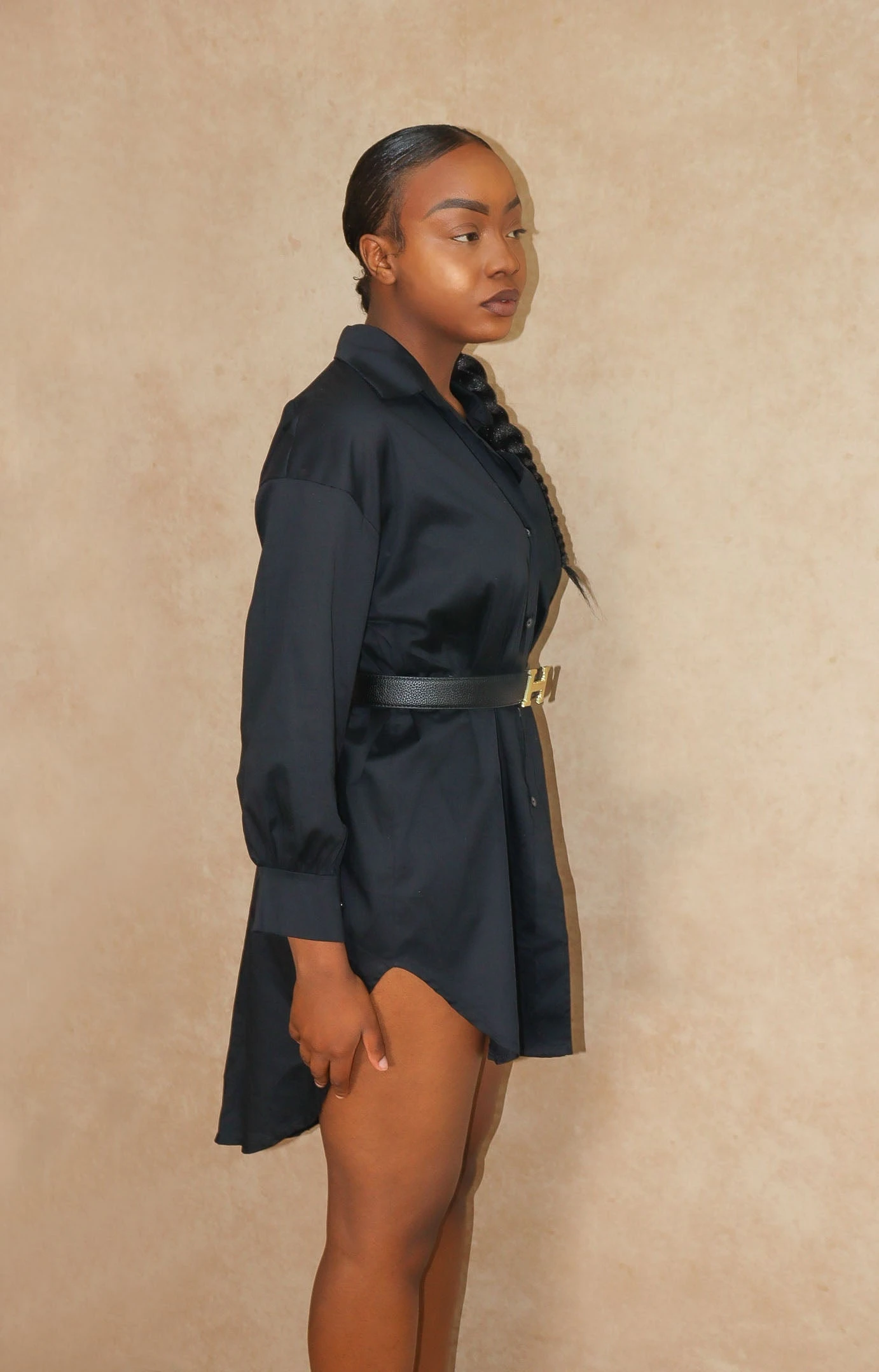 Miss Moda Luxe Cotton Black Oversized Shirt Dress 7 Miss Moda Luxe Cotton Black Oversized Shirt Dress - Image 7