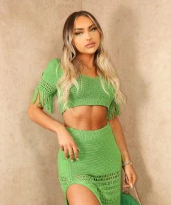 Miss Moda Luxe Green Metallic Tassel Sparkle Two Piece -Miss Moda Luxe Shop beachcoverups 65 scaled