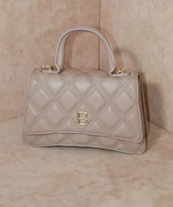 Miss Moda Luxe Hourglass Quilted B Bag Mini Nude