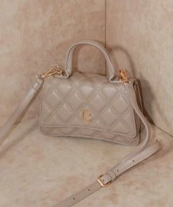 Miss Moda Luxe Hourglass Quilted B Bag Mini Nude -Miss Moda Luxe Shop beigebbag3 scaled