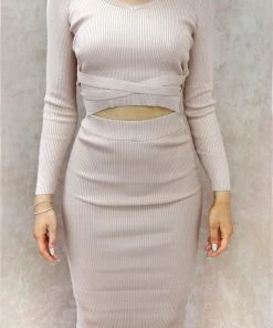 Miss Moda Luxe Beige Ribbed Long Sleeve Skirt Co-ord -Miss Moda Luxe Shop beigecoord 9c6b30a7 5c45 4fc8 81c0 7ba13e344ab4 scaled