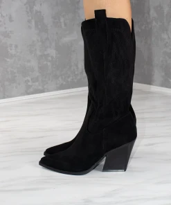 Miss Moda Luxe Black Almond Toe Mid Calf Embroidered Cowboy Boot -Miss Moda Luxe Shop black2 8521dfe6 4e52 46af 9195 d62b49e2694c