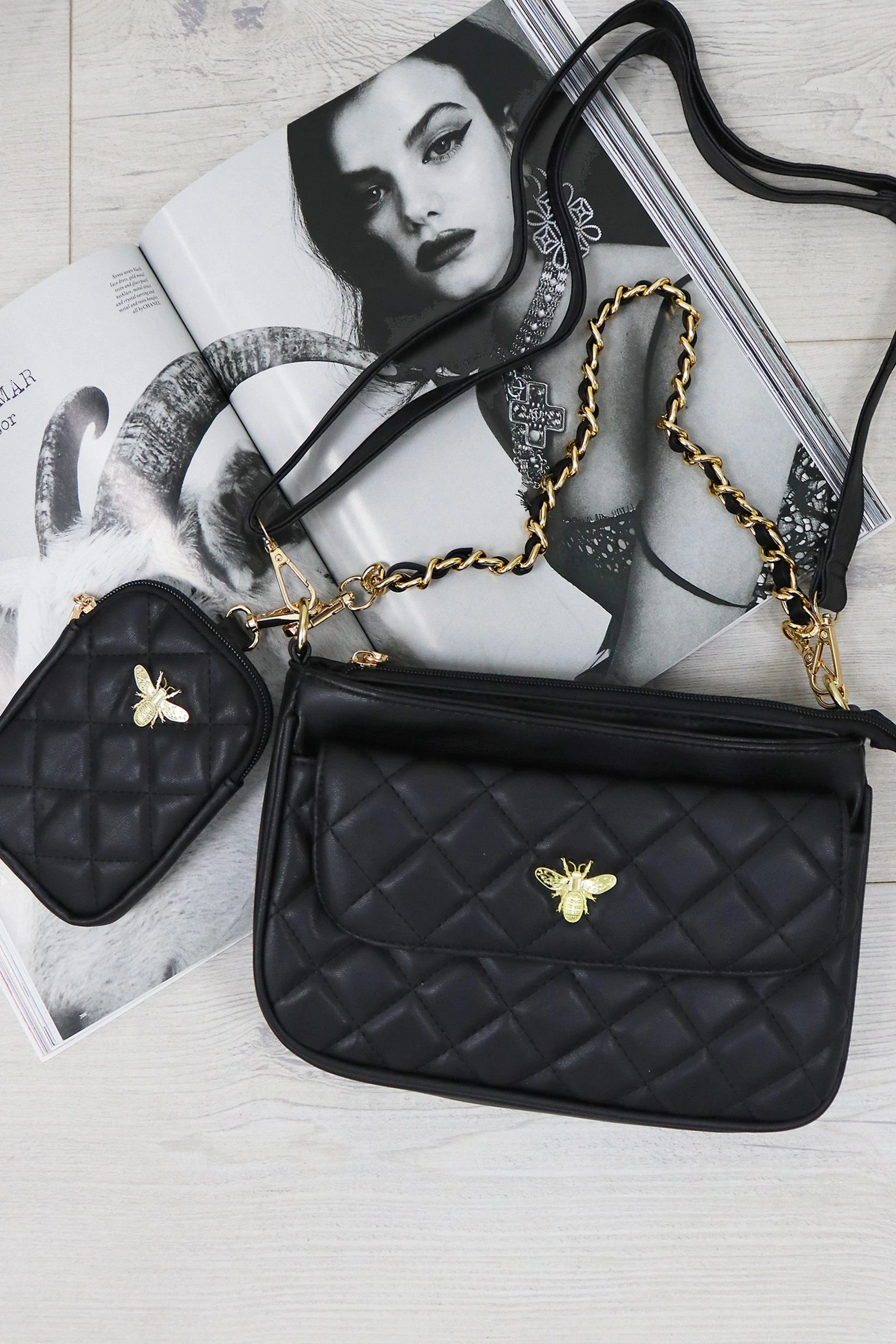 Miss Moda Luxe BRIE BLACK BAG 1 Miss Moda Luxe BRIE BLACK BAG