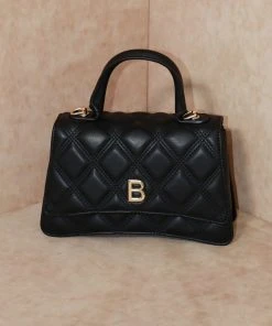 Miss Moda Luxe Hourglass Quilted B Bag Mini Black