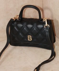 Miss Moda Luxe Hourglass Quilted B Bag Mini Black -Miss Moda Luxe Shop blackbbag3 scaled