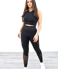 Miss Moda Luxe BLACK TWO PIECE GYM SET -Miss Moda Luxe Shop blackgymsetfront scaled