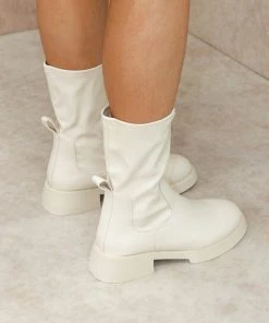 Miss Moda Luxe Low Rise Beige SASHA Faux Leather Boot -Miss Moda Luxe Shop boots 28 scaled