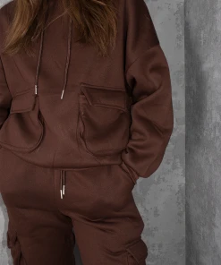 Miss Moda Luxe Brown Cargo Pocket Co Ord Tracksuit Set -Miss Moda Luxe Shop brown2 cd9d35da bec2 4cbf b45f bc53526e1fc4