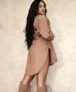 Miss Moda Luxe Cotton Brown Oversized Shirt Dress 10 Miss Moda Luxe Cotton Brown Oversized Shirt Dress -Miss Moda Luxe Shop browncottonshirtdress5 scaled