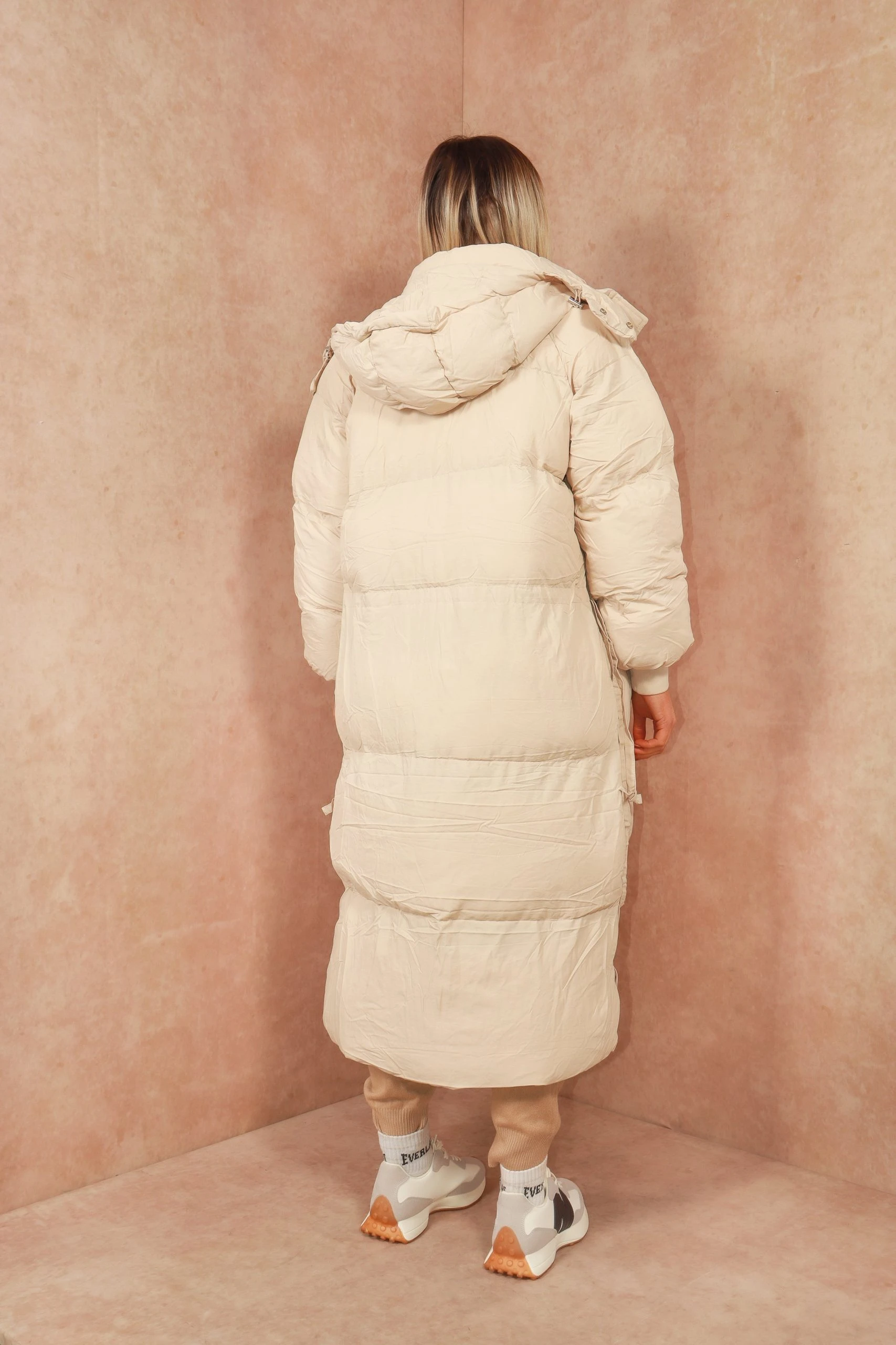 Miss Moda Luxe Beige Long-line Tassel Detailing Puffer Jacket 4 Miss Moda Luxe Beige Long-line Tassel Detailing Puffer Jacket - Image 4