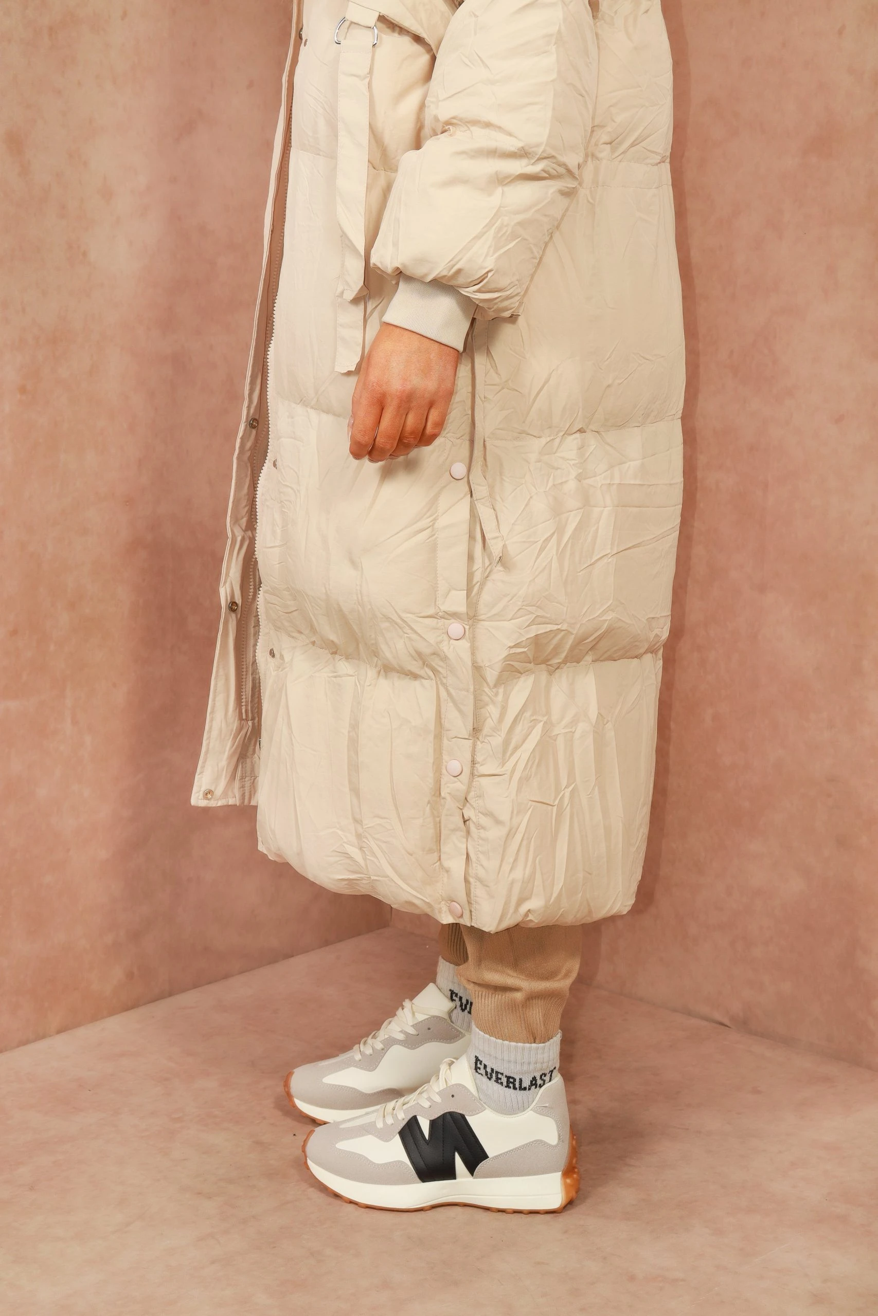 Miss Moda Luxe Beige Long-line Tassel Detailing Puffer Jacket 6 Miss Moda Luxe Beige Long-line Tassel Detailing Puffer Jacket - Image 6