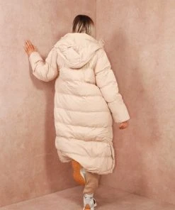 Miss Moda Luxe Beige Long-line Padded Puffer Jacket -Miss Moda Luxe Shop coats 57 scaled