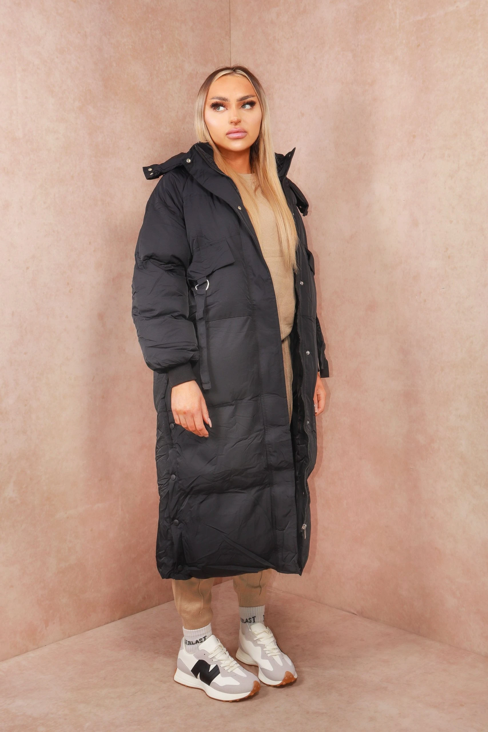 Miss Moda Luxe Black Long-line Tassel Detailing Puffer Jacket 3 Miss Moda Luxe Black Long-line Tassel Detailing Puffer Jacket - Image 3