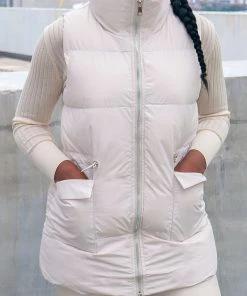 Miss Moda Luxe Cream Puffer Gilet With Pockets -Miss Moda Luxe Shop creamgiletpockets2