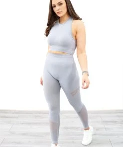 Miss Moda Luxe GREY TWO PIECE GYM SET
