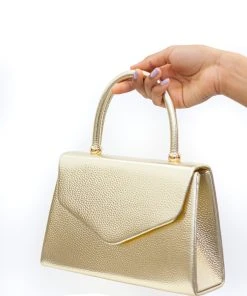 Miss Moda Luxe Metallic Gold Soft Faux Leather Envelope Handbag -Miss Moda Luxe Shop hollymirror 162 scaled