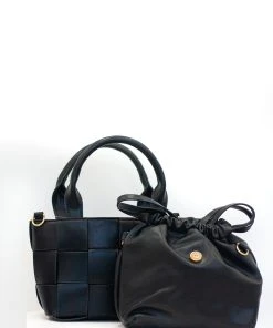 Miss Moda Luxe BLACK WOVEN BUCKET BAG AND POUCH -Miss Moda Luxe Shop hollymirror 188 scaled