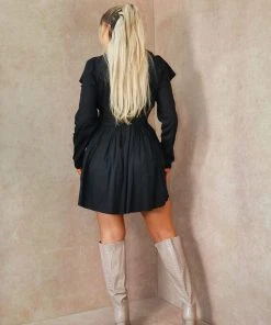 Miss Moda Luxe Black Ruffle Neck Frill Button Up Cotton Shirt Dress Smock 5 Miss Moda Luxe Black Ruffle Neck Frill Button Up Cotton Shirt Dress Smock -Miss Moda Luxe Shop jan05 38edit scaled