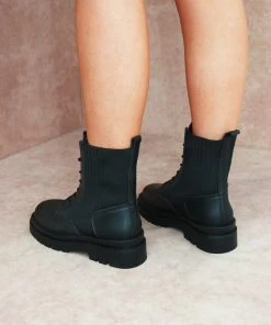 Miss Moda Luxe NICKI Black Knitted Chunky Sole Biker Boot 7 Miss Moda Luxe NICKI Black Knitted Chunky Sole Biker Boot -Miss Moda Luxe Shop nickiedit4