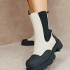 Miss Moda Luxe PIA Beige Chunky Sole Chelsea Ankle Boot