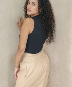 Miss Moda Luxe Beige Faux Leather Paperbag Tie Shorts -Miss Moda Luxe Shop productshotsshoesoutout 73