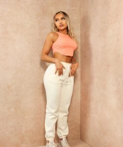 Miss Moda Luxe Coral Basic Luxury Ribbed Racer Vest Crop Top -Miss Moda Luxe Shop racercrop 12 scaled