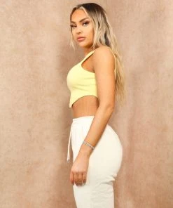 Miss Moda Luxe Yellow Basic Luxury Ribbed Racer Vest Crop Top -Miss Moda Luxe Shop racercrop 30 scaled