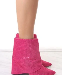 Miss Moda Luxe Pink Diamante Fold Over Shark Ankle Boot -Miss Moda Luxe Shop redo 148 scaled