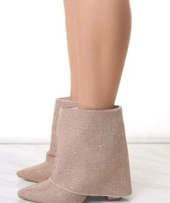 Miss Moda Luxe Gold Diamante Fold Over Shark Ankle Boot -Miss Moda Luxe Shop redo 160 scaled