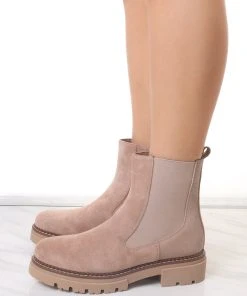 Miss Moda Luxe Taupe Faux Suede Chelsea Boot With Zip Fastening -Miss Moda Luxe Shop redo 164 scaled