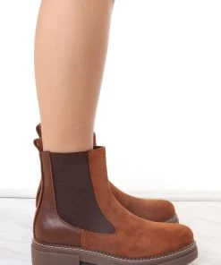 Miss Moda Luxe Camel Faux Suede Chelsea Boot With Zip Fastening -Miss Moda Luxe Shop redo 167 scaled
