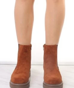 Miss Moda Luxe Camel Faux Suede Chelsea Boot With Zip Fastening -Miss Moda Luxe Shop redo 169 scaled