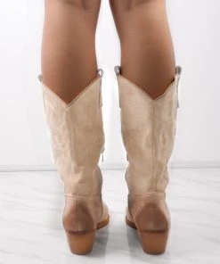 Miss Moda Luxe Beige Mid Calf Embroidery Faux Suede Cowboy Boot -Miss Moda Luxe Shop redo 254 scaled